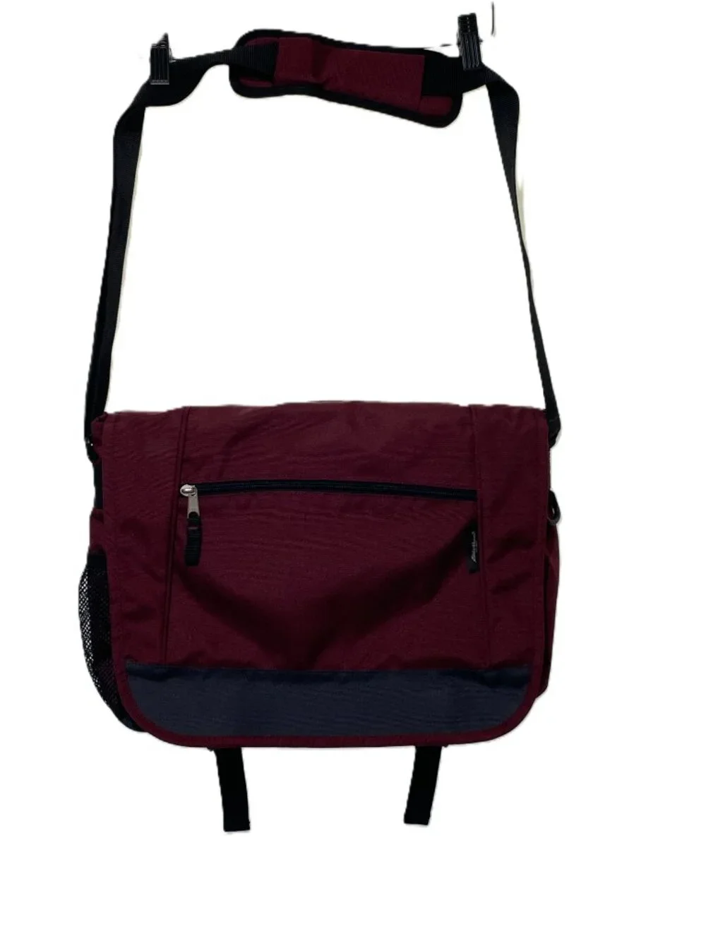 15 inch Eddie Bauer messenger bag, Marron, NWOT, Multiple Pockets, Nylon Strap